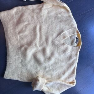 Mango Women's Cowl Neck Sweater in Soft Yellow